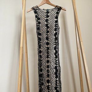 Raquel Allegra  Crochet Lace Midi Dress